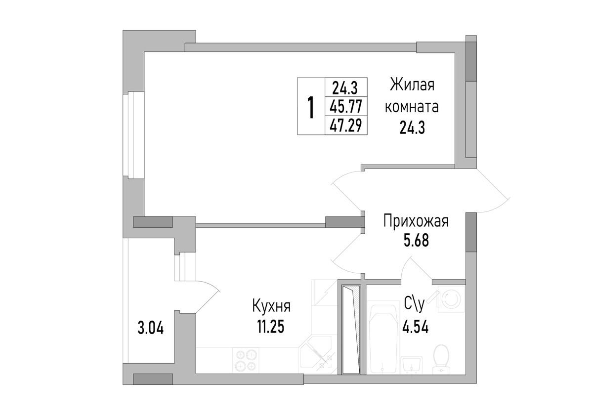 Планировка 1-комн.